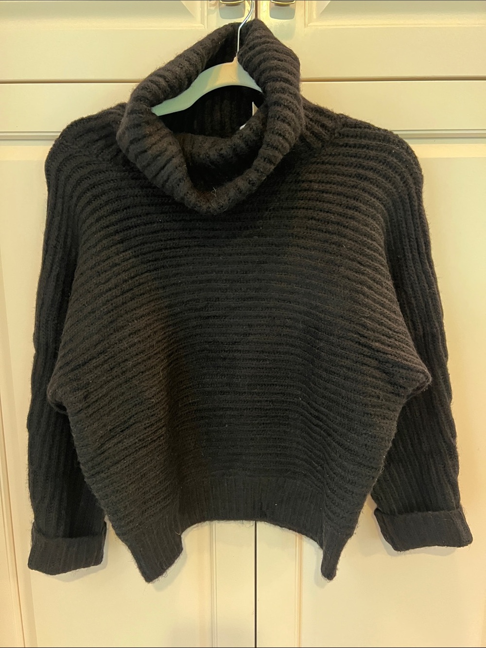 Leith Black Ribbed Turtleneck Sweater 🆕 X